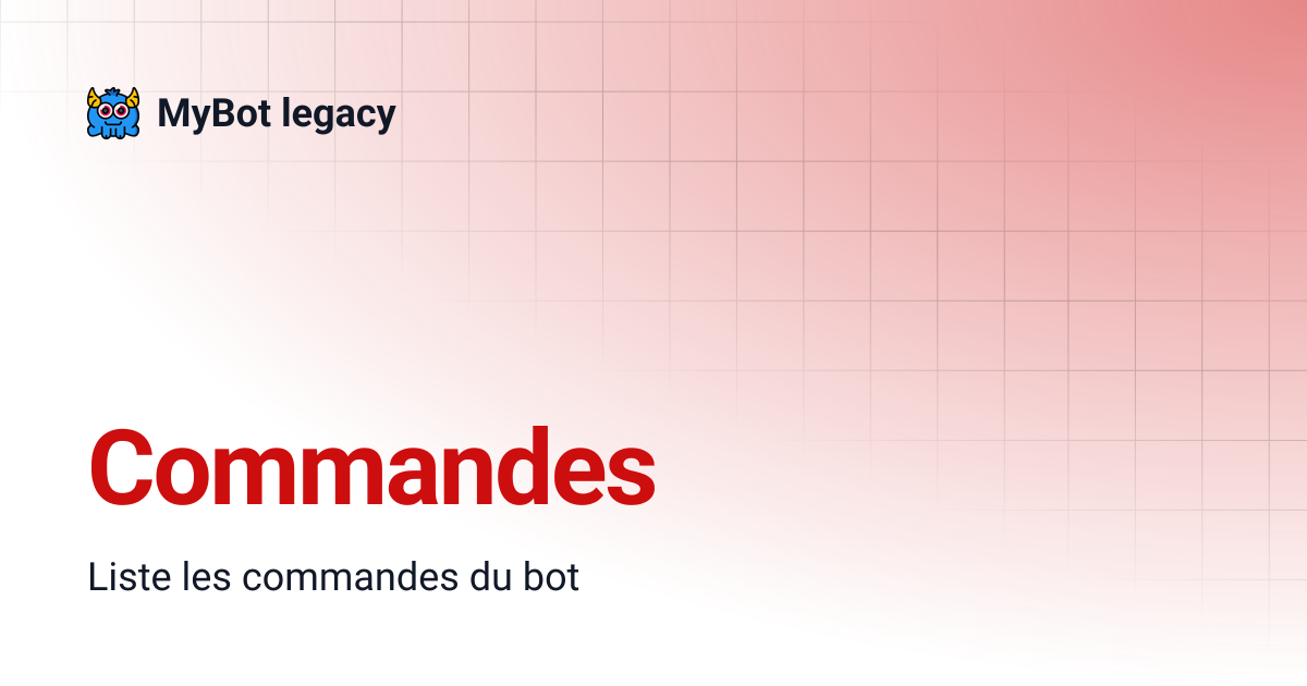 Commandes | MyBot legacy